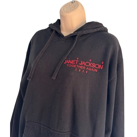 Janet Jackson Together Again 2024 Black Graphic Photo Hoodie Unisex Sz M RARE - Picture 3 of 10